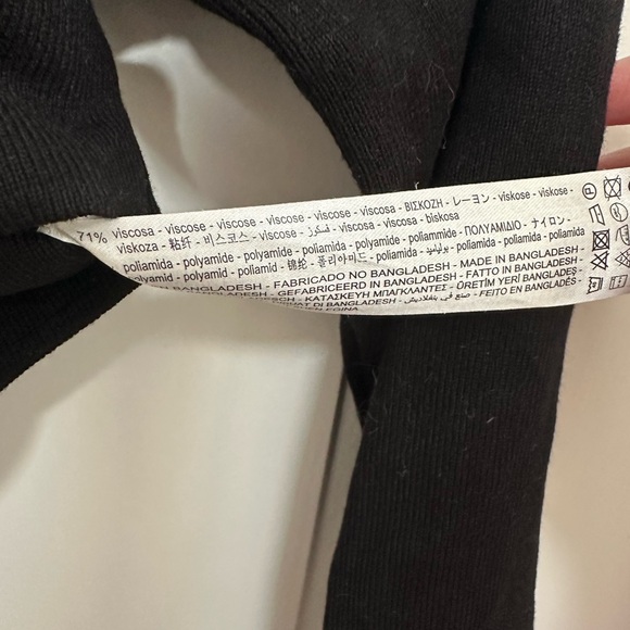 Zara Black Cropped Knit Long Sleeve Top - Picture 4 of 4